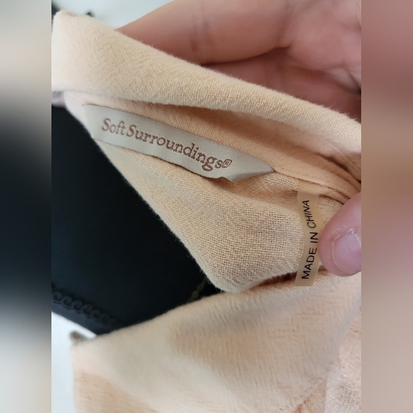 Soft Surroundings OSFM 100% Cotton Ocean Orange Ombre Button Up Tunic Shirt - Picture 6 of 7